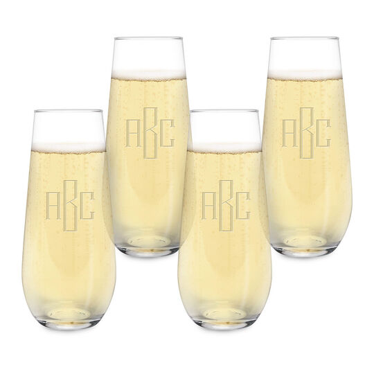 Chaumont 7.75 oz. Stemless Champagne Flutes Set of 4